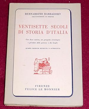 Bild des Verkufers fr VENTISETTE SECOLI DI STORIA D'ITALIA zum Verkauf von LE BOUQUINISTE