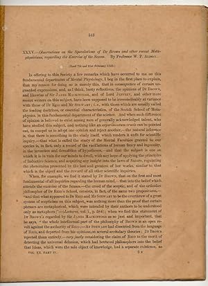 Observations On The Speculations Of Dr. Brown And Other Recent Metaphysicians, Regarding The Exer...