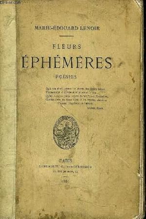 Imagen del vendedor de FLEURS EPHEMERES - POESIES. a la venta por Le-Livre