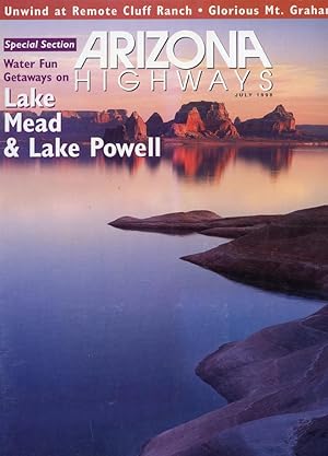 Seller image for ARIZONA HIGHWAYS : LAKE MEAD & LAKE POWELL, July 1998, Volume 74, No 7 for sale by 100POCKETS