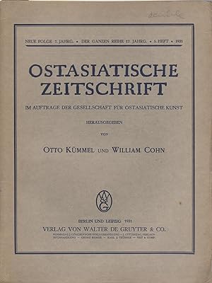 Seller image for Ostasiatische Zeitschrift im Auftrage der Gesellschaft fr Ostasiatische Kunst. Neue Folge 7. Jahrg. 5. Heft. 1931 for sale by PRISCA