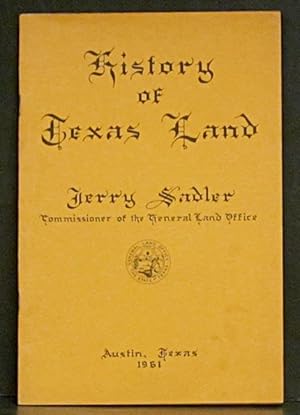 Image du vendeur pour History of Texas Land mis en vente par Schroeder's Book Haven