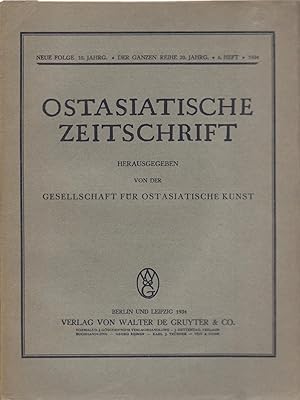 Imagen del vendedor de Ostasiatische Zeitschrift im Auftrage der Gesellschaft fr Ostasiatische Kunst. Neue Folge 10. Jahrg. 6. Heft. 1934 a la venta por PRISCA