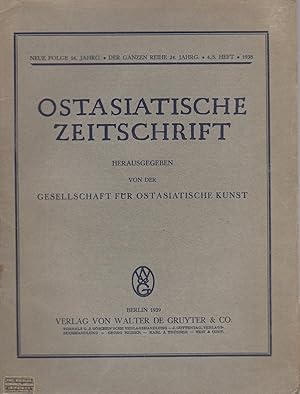 Imagen del vendedor de Ostasiatische Zeitschrift im Auftrage der Gesellschaft fr Ostasiatische Kunst. Neue Folge 14. Jahrg. 4/5. Heft. 1938 a la venta por PRISCA