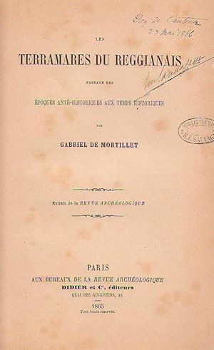 Les Terramares du Reggianais passage des époques anté-historiques aux temps historiques. COPY INS...