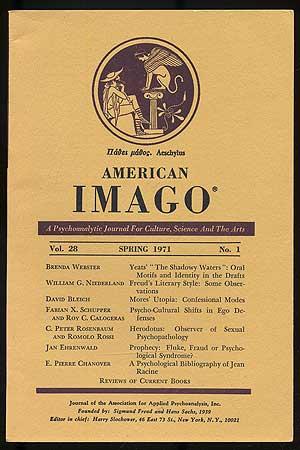 Bild des Verkufers fr American Imago, A Psychoanalytic Journal for Culture, Science and the Arts: Volume 28, Spring 1971, Number 1 zum Verkauf von Between the Covers-Rare Books, Inc. ABAA