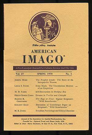 Bild des Verkufers fr American Imago, A Psychoanalytic Journal for Culture, Science and the Arts: Volume 27, Spring 1970, Number 1 zum Verkauf von Between the Covers-Rare Books, Inc. ABAA