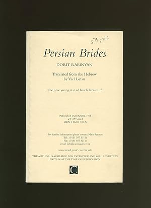 Imagen del vendedor de Persian Brides [Uncorrected Proof Copy] a la venta por Little Stour Books PBFA Member