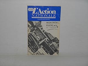 L'action Nationale Volume LXXVI Numéro 5 Janvier 1987