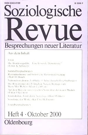 Seller image for Soziologische Revue. Besprechungen neuer Literatur. Jg. 23, Heft 4, 2000. for sale by Fundus-Online GbR Borkert Schwarz Zerfa