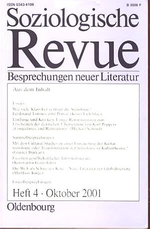 Seller image for Soziologische Revue. Besprechungen neuer Literatur. Jg. 24, Heft 4, 2001. for sale by Fundus-Online GbR Borkert Schwarz Zerfa