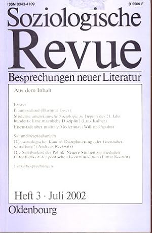 Bild des Verkufers fr Soziologische Revue. Besprechungen neuer Literatur. Jg. 25, Heft 3, 2002. zum Verkauf von Fundus-Online GbR Borkert Schwarz Zerfa