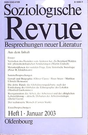 Bild des Verkufers fr Soziologische Revue. Besprechungen neuer Literatur. Jg. 26, Heft 1, 2003. zum Verkauf von Fundus-Online GbR Borkert Schwarz Zerfa