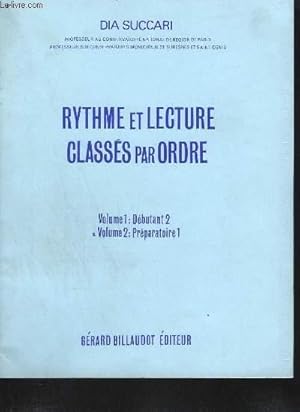 Bild des Verkufers fr RYTHME ET LECTURE CLASSES PAR ORDRE - VOLUME 2 : PREPARATOIRE 1. zum Verkauf von Le-Livre