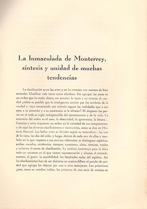Imagen del vendedor de LA INMACULADA DE MONTERREY, SINTESIS Y UNIDAD DE MUCHAS TENDENCIAS - EN LAS AGUSTINAS DE SALAMANCA- a la venta por Libreria 7 Soles