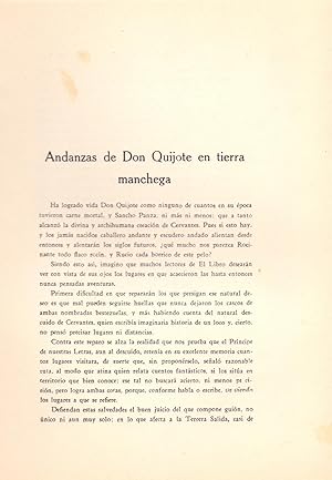 Seller image for ANDANZAS DE DON QUIJOTE EN TIERRAS MANCHEGAS for sale by Libreria 7 Soles