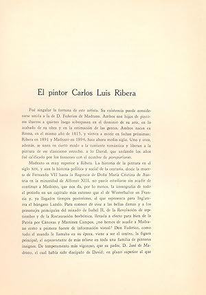 Imagen del vendedor de EL PINTOR CARLOS LUIS RIBERA a la venta por Libreria 7 Soles