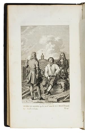 Bild des Verkufers fr Peter de Groote, keizer van Rusland in Holland en Zaandam in 1697 en 1717.Amsterdam, Hendrik Gartman, 1814. 2 volumes. 8vo. With 2 engraved title-pages showing a portrait of Peter the Great, 1 letterpress title-page and 2 half-titles, and 3 engraved plates. Mid-19th-century tree calf, each board with a gold-tooled fillets, gold-tooled spine and board edges, antique spot marbled endpapers, green ribbon markers. zum Verkauf von Antiquariaat FORUM BV