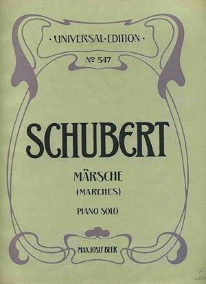 Franz Schubert. Konvolut von 4 Notenheften: Märsche , Piono solo / Sonate No. 4430 Op. 42 A Moll ...