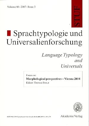 Seller image for STUF - Language Typology and Universals, Vol. 60, 2007, Issue 3. Focus on: Morphological perspectives - Vienna 2004. for sale by Fundus-Online GbR Borkert Schwarz Zerfa