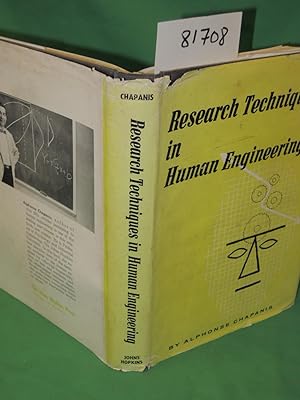 Imagen del vendedor de Research Techniques in Human Engineering a la venta por Princeton Antiques Bookshop