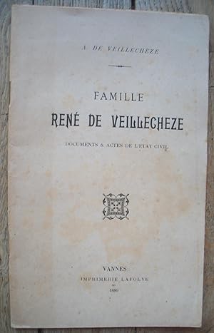 Famille de René de VEILLECHEZE Documents & actes de l'État Civil