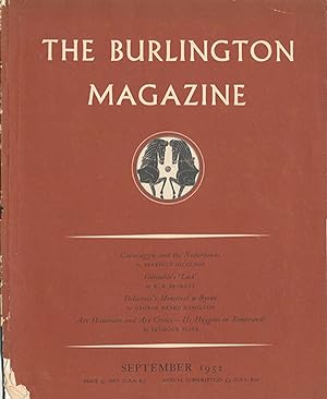 Seller image for The Burlington Magazine (September 1952, Volume XCIV) for sale by Diatrope Books