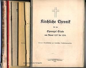 Kirchliche Chronik für den Sprengel Stade vom 1. August 1936 bis 1. Advent 1937 / 1937 bis 1938 /...