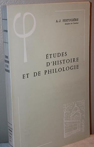 Etudes d'histoire et de philologie
