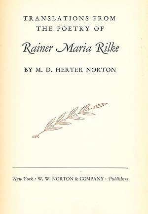 Seller image for Translations from the Poetry of Rainer Maria Rilke for sale by Bluestocking Books