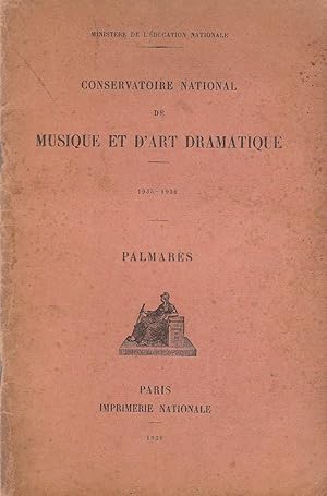 Conservatoire National de musique et d'art dramatique. Année 1935-1936. Distribution des prix pou...