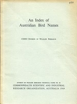 Seller image for An index of Australian bird names. for sale by Andrew Isles Natural History Books