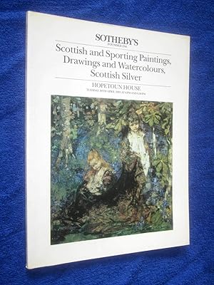 Seller image for Scottish and Sporting Paintings, Drawings and Watercolours, Scottish Silver. Hopetoun House. 30 April 1985, Sotheby's Auction Sale Catalogue. for sale by Tony Hutchinson