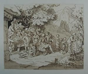 Radierung "Maitanz". Rechts unten in der Platte signiert und datiert; 1866, 17 x 19 cm. (25 x 33 ...