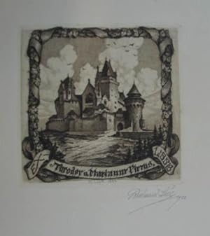 Radierung "Ex libris Theodor u. Marianne Pierus". Rechts unten eigenh. mit Bleistift signiert u. ...