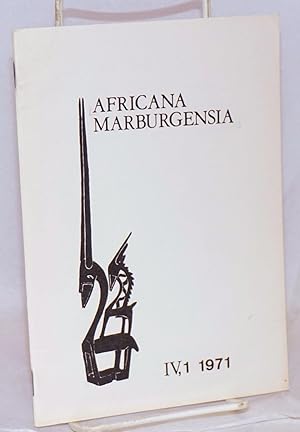 Africana Marburgensia; volume IV, no. 1