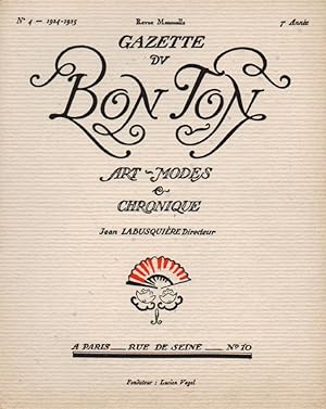 Image du vendeur pour N4-1924-1925, 7me anne. La Gazette du Bon Ton. Art, Modes et Frivolits. Revue Mensuelle. mis en vente par Librairie Chretien