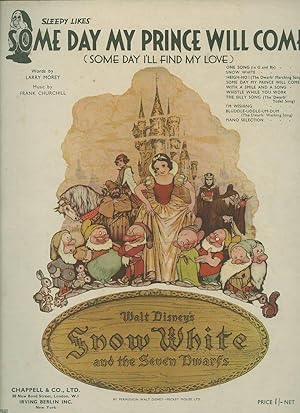 Bild des Verkufers fr Some Day My Prince Will Come [Piano and Voice Sheet Music] Snow White and the Seven Dwarfs zum Verkauf von Little Stour Books PBFA Member