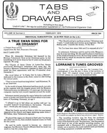 Tabs and Drawbars Magazine, v. 35 no. 2. February 1978.