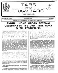 Tabs and Drawbars Magazine, v. 38 no. 4. October 1979.