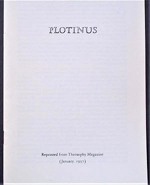 Plotinus (Pamphlet - Reprinted from the January 1937 issue of Theosophy Magazine)