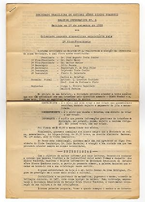 Seller image for Sociedade Brasileira De Estudios Sobre Discos Voadores. Brazilian UFO Bulletin, September, 1958. From the Collection of Max Miller for sale by Singularity Rare & Fine