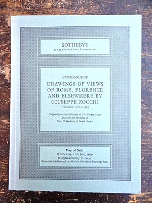 Seller image for Catalogue of Drawings of Views of Rome, Florence and Elsewhere by Giuseppe Zocchi (Florence 1711-1767), Originally in the Collection of Sir Horace Mann and now the Property of Mrs. D. Herbert, of South Africa for sale by Mullen Books, ABAA