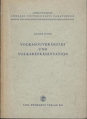Immagine del venditore per Volkssouvernitt und Volksreprsentation. venduto da Antiquariat Kastanienhof