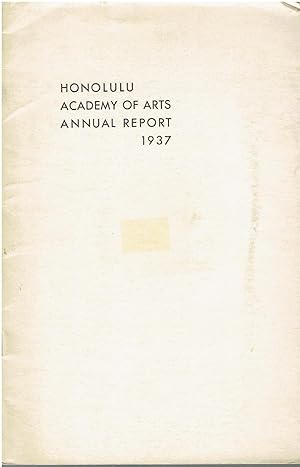 Imagen del vendedor de Honolulu Academy of Arts Annual Report 1937 a la venta por Manian Enterprises