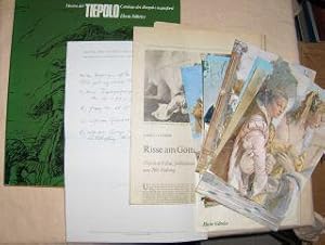 Mostra del TIEPOLO Catalogo dei disegni e acqueforti *. + 12 gr. farb. TIEPOLO-POSTKARTEN. Udine ...