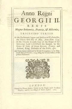 Anno tricesimo tertio Georgii II. Regis. An Act for encouraging the Exportation of Rum and Spirit...