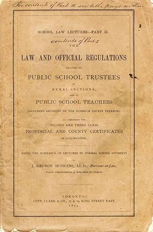 The School Law, Official Regulations and Decisions of the Superior Courts