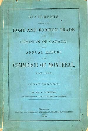 Statements Relating to the Home and Foreign Trade of the Dominion of Canada; Also, Annual Report ...