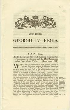 An Act to regulate the Trade between His Majesty's Possessions in America and the West Indies, an...